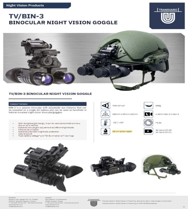 TV/MON-3/7 MONOCULAR NIGHT VISION DEVICE