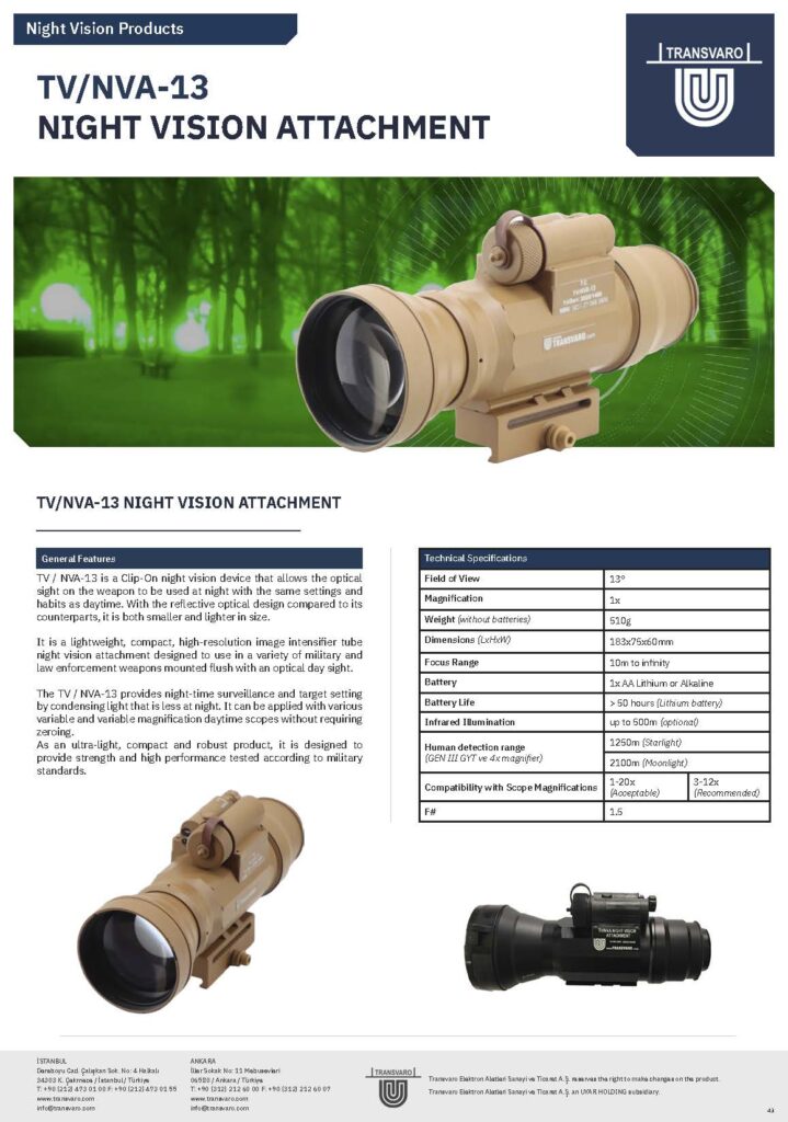 TV/NVA-13 NIGHT VISION ATTACHMENT
