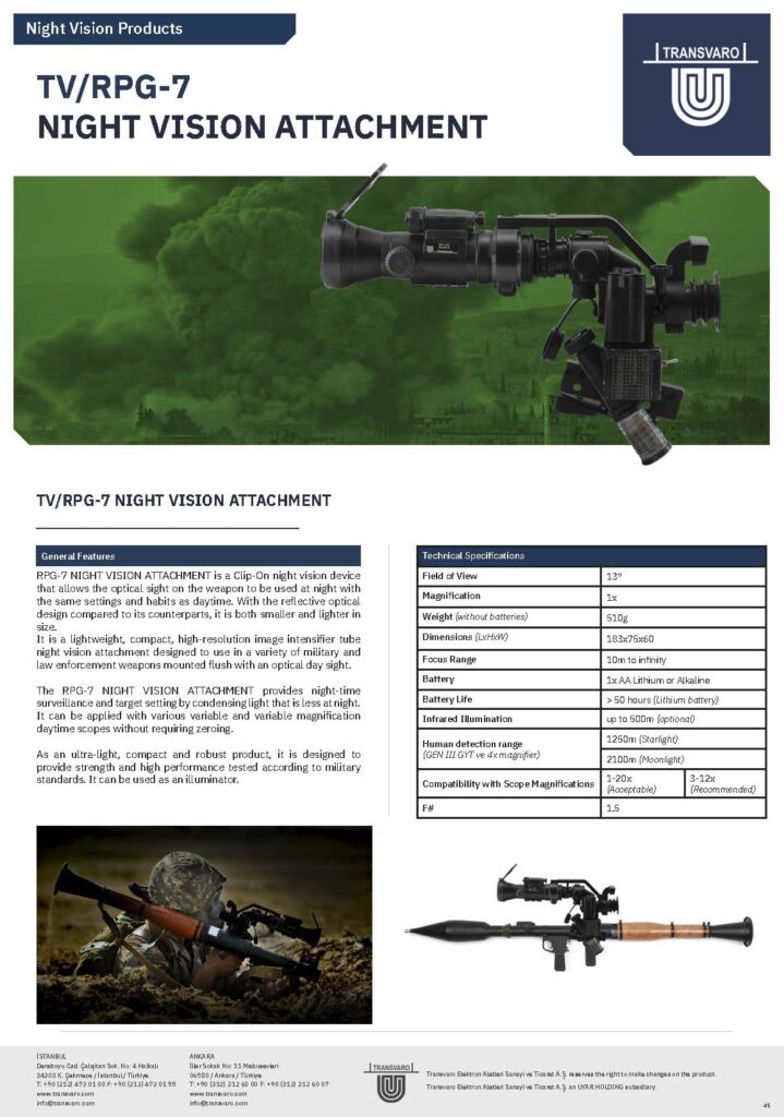 TV/RPG-7 TV/RPG-7 NIGHT VISION ATTACHMENT