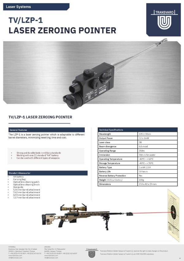 TV/LZP-1 LASER ZEROING POINTER